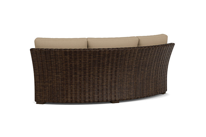 Lloyd Flanders Mesa Curved Sofa Sectional in Pecan Finish