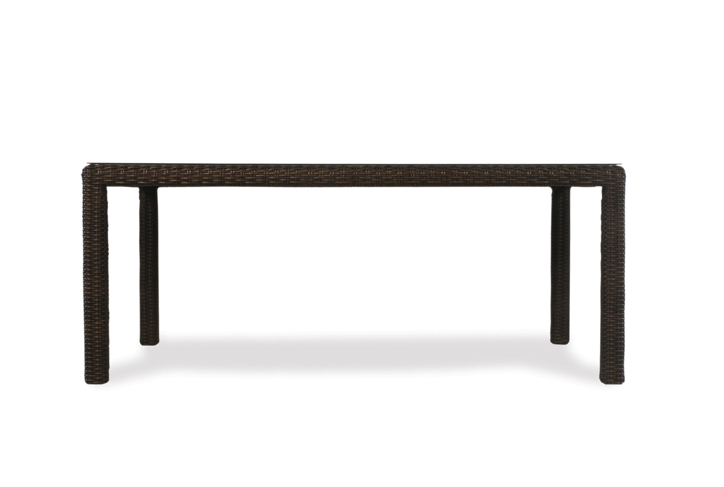 Lloyd Flanders Mesa 72" Rectangular Umbrella Dining Table in Pecan Finish