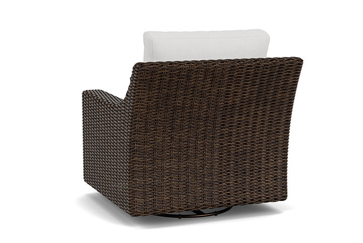 Lloyd Flanders Mesa Swivel Glider Lounge Chair in Pecan Finish