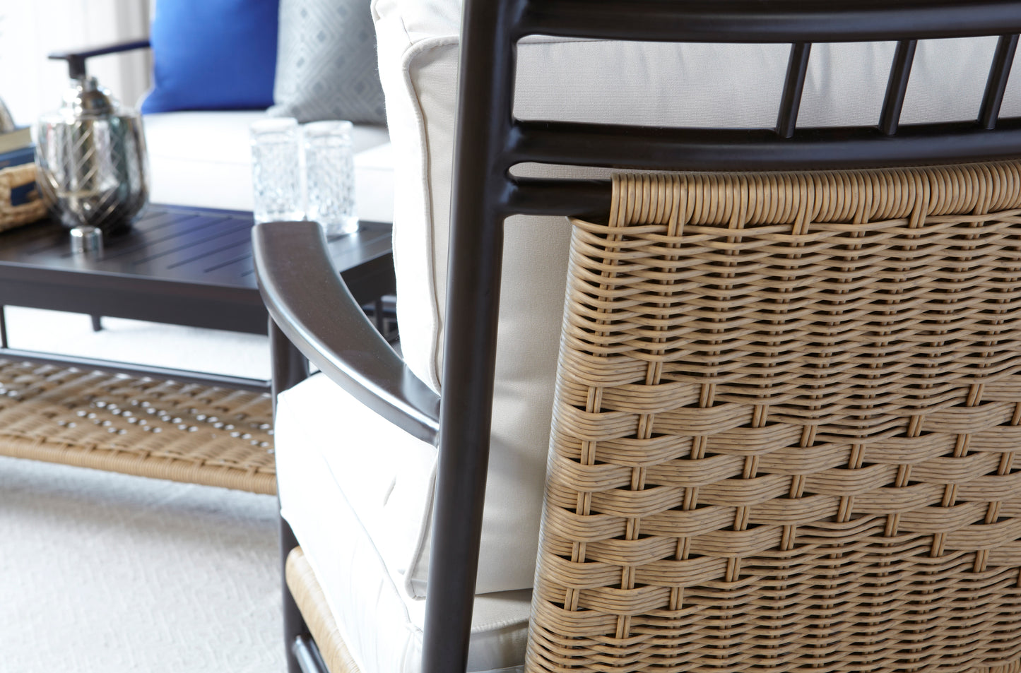 Lloyd Flanders Low Country Lounge Chair in Natural Finish