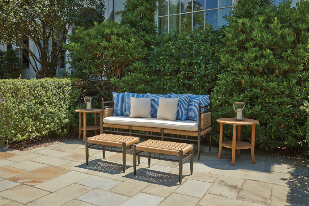 Lloyd Flanders Low Country 3-Seat Garden Bench in Natural Finish