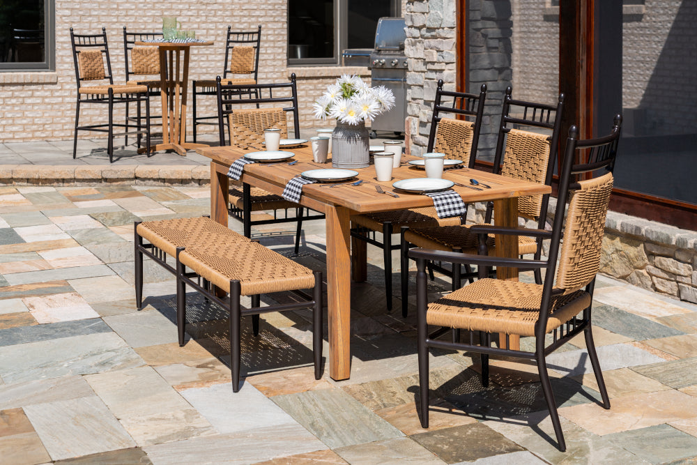 Lloyd Flanders Low Country Dining Armchair in Natural Finish