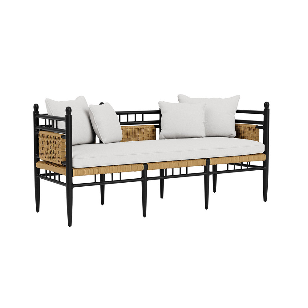 Lloyd Flanders Low Country 3-Seat Garden Bench in Natural Finish