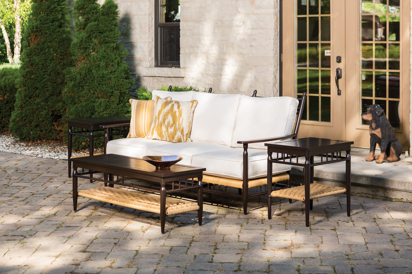 Lloyd Flanders Low Country Sofa in Natural Finish