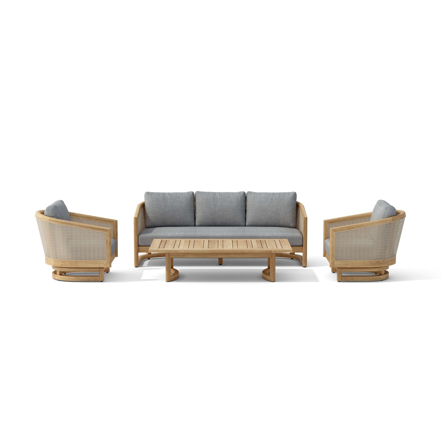 Anderson Teak 4-Piece Catania Deep Seating Set With Swivel Chairs