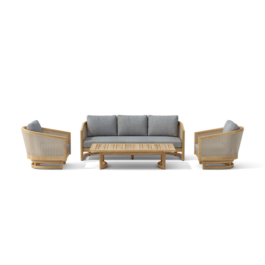 Anderson Teak 4-Piece Catania Deep Seating Set With Swivel Chairs