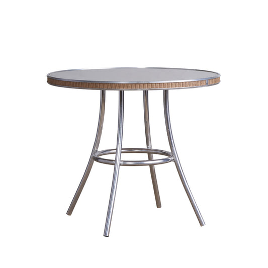 Lloyd Flanders All Seasons 33" Round Bistro Table with Reversible Glass