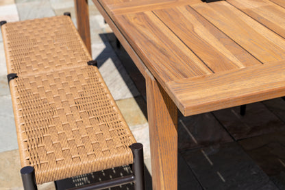 Lloyd Flanders Low Country Dining Bench in Natural Finish