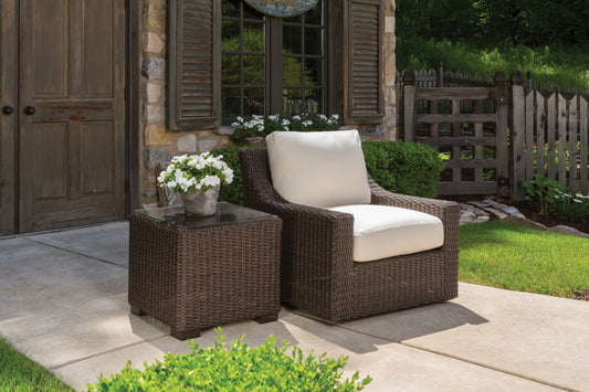 Lloyd Flanders Mesa 22" Square Cube End Table in Pecan Finish